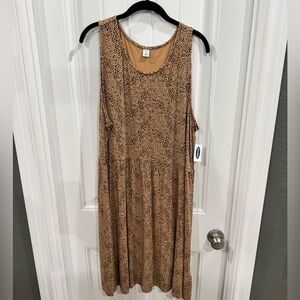Old Navy Leopard Print Midi Dress XXL NWT Sleeveless Flowy Dress